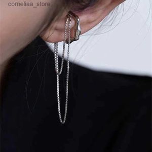 Manchette d'oreille manchette d'oreille Goth or argent couleur lettre C Earthuff gland chaîne boucles d'oreilles manchette manchettes fausses boucles d'oreilles artificielles perforées coréenne femmes mode clip bijoux Y