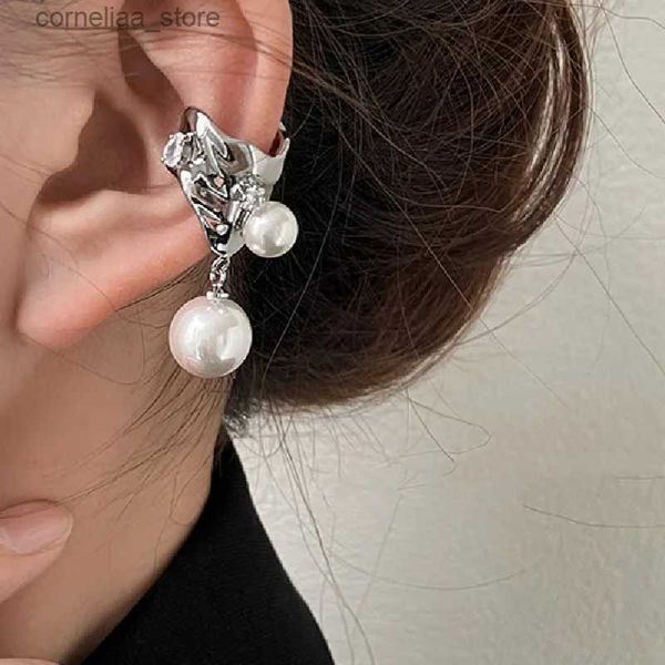 Ear Cuff Ear Cuff Hiphop Punk Vintage Perle Zircon Oreille Poignets Non Perforé Oreille Clip Boucles D'oreilles Faux Cartilage Boucle D'oreille pour Femmes Vente Chaude Bijoux Y240326