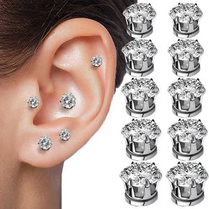 Ear Cuff Ear Cuff Heren dames magnetische oorclips oorbellen witte kristallen stenen oorbellen ongeperforeerde oorbellen ongeperforeerde sieraden Y240326