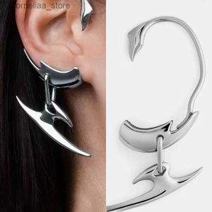 Ear Cuff Ear Cuff Nouveau Punk Style Mécanique Earless Ear Clip Neutre Hip Hop Argent Dagger Earless Perforé Boucles D'oreilles Femmes Bijoux Y240326