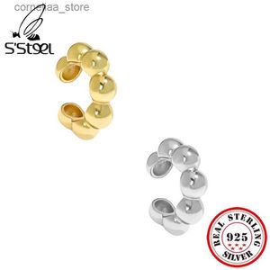 Ear Cuff Ear Cuff SSTEEL Koreaanse Geometry Ball 925 Sterling Zilver Clip Dames Oorbellen Cuff Gouden Oorbellen 2022 Luxe Prachtige Sieraden Y240326