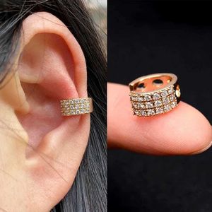 Ear Cuff Ear Cuff TIANDE Goud Punk Dikke Ear Cuff Oorbellen Geschikt voor Dames Prachtige Zirkonia Valse Geperforeerde Clip Oorbellen 2023 Mode-sieraden Y240326