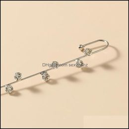 Pendientes de manguito de oreja, joyería de moda, pasador de Zirconia de cristal para mujer, Cruz geométrica, escalador de perlas, regalos, entrega directa 2021 M9Wdb