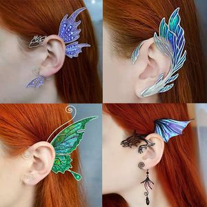 Ear Cuff Elf Ear Cuffs Butterfly Clip Boucles d'oreilles Ear Sleeve Pendant Sans Perforation Dragon Elven Cosplay Fairy Ear Wrap Cuffs Boucles d'oreilles 230614