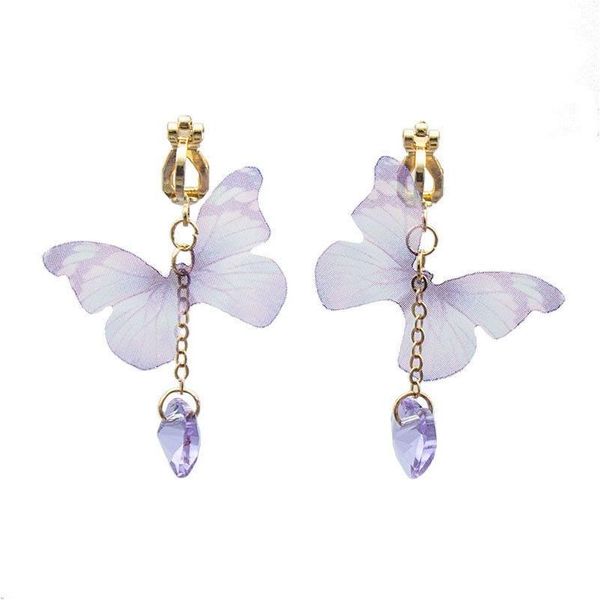 Oreille Manchette Mode Élégant Papillon Clip Boucles D'oreilles Pour Les Femmes Pas De Piercing Faux Cartilage Mignon Déclaration Coréenne Boucle D'oreille Cadeaux Drop Delivery Jewe