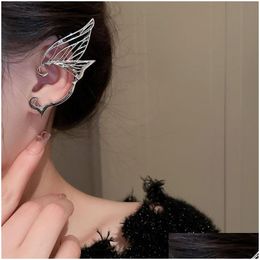 Ear manchet mode sieraden S925 sier naald vlinder ees stud oorbellen metalen oren hang drop levering dhxu5