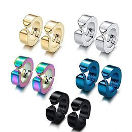 Ear Cuff Mode Rvs Oorbellen Voor Mannen Blauw Zwart Goud Clip Non Piercing Punk Oorbel Sieraden Drop Levering Dhr8T