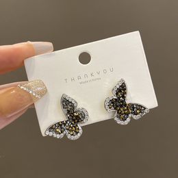 Ear Cuff HEYu Black Butterfly Stud Pendientes para mujer INS Trendy Party Pendiente Estilo coreano Elegante Simple Joyería Accesorios 230614