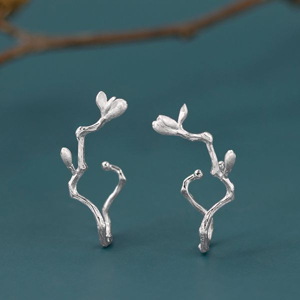 Oreille Manchette INATURE 925 Sterling Silver Magnolia Fleur Clip Boucles D'oreilles Pour Les Femmes Oreille Manchette Pas De Piercings Faux Cartilage Boucle D'oreille Bijoux De Mode 230614