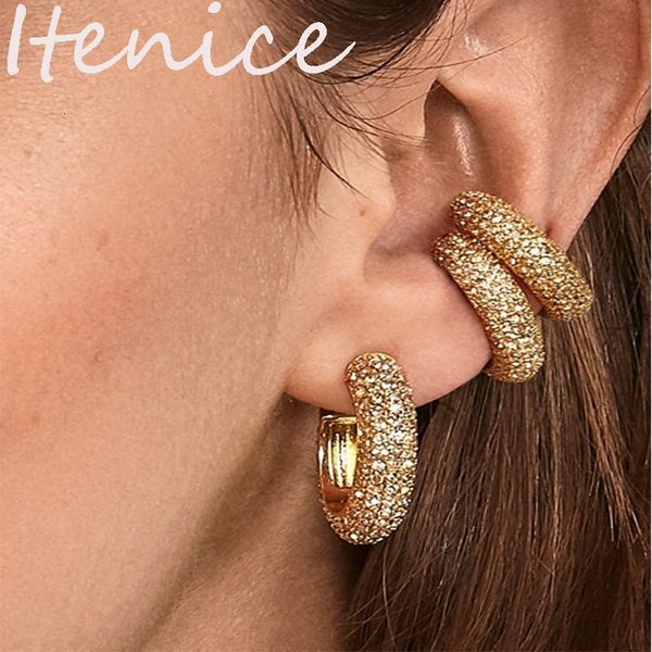 Manchette d'oreille Itenice bohême rystal anneaux pour femmes empilables en forme de poignets lèvre sur anneau couleur or 230424