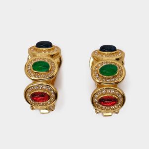 Oreille manchette JBJD Vintage bijoux vieux couleur résine Clip boucles d'oreilles ton or pour dame piste tenue accessoires fête cadeau 230710