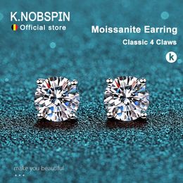 Ohrmanschette KNOBSPIN 2,0 ct Ohrringe für Frauen Lab Grown Diamond Ohrstecker 925 Sterling Silber Feiner Schmuck Geschenk 230718