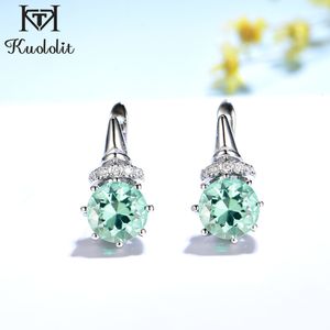 Oor Manchet Kuololit Massief 925 Sterling Zilver Diaspore Edelsteen Oorbellen Blauwachtig Groene Smaragd Clip voor Vrouwen Trendy Fijne Sieraden 230808