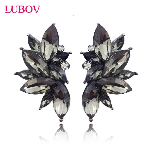 Oreille manchette LUBOV à la mode aile d'ange Design opale pierre boucles d'oreilles femmes élégant cristal cadeau de noël bijoux 230614