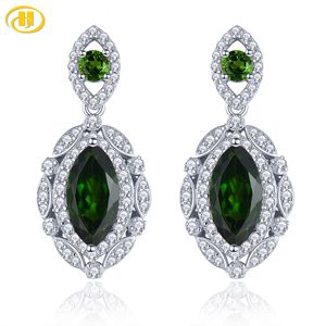 Manchette d'oreille Chrome naturel Diopside boucle d'oreille en argent massif 3 carats véritable femmes bijoux classiques conception unique cadeaux d'anniversaire 230822