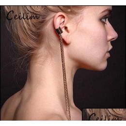 Oreille Manchette Nouveautés Gland Boucle D'oreille Européenne Punk Clip Non Piercing Alliage Chaîne Longue Déclaration Boucles D'oreilles Pour Les Femmes Drop Deliv Dhgarden Dhulv