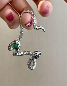 Oreille manchette personnalité argent plaqué serpent forme Clip pour femmes anneau sans Piercing brillant breloque en Zircon tendance bijoux cadeau 2211076081475