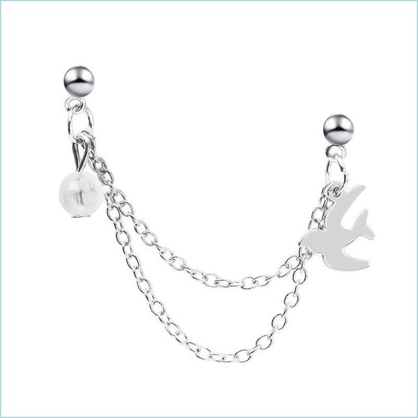 Boucle d'oreille S2375, bijoux à la mode, Clip d'oreille, chaîne d'hirondelle, boucles d'oreilles une pièce, C3, livraison directe, Dhyn6