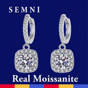 Boucle d'oreille SEMNI 10ct60ct diamant boucles d'oreilles pour femmes rubis saphir bijoux de mariage plaqué or blanc 925 argent sterling 231101