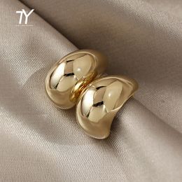 Ear Cuff eenvoudige erwtenvormige koperen legering Goudkleur drop oorbellen voor vrouw Koreaanse mode sieraden Goth feestmeisjes ongebruikelijke accessoire 230426