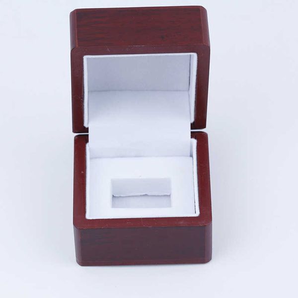 Boîte d'emballage d'anneau de champion à trou unique, manchette d'oreille, boîte en bois blanc massif