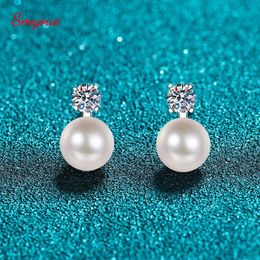 Smyoue – boucles d'oreilles simples pour femmes, bijoux en argent Sterling 0103, perle naturelle, 925, 231129