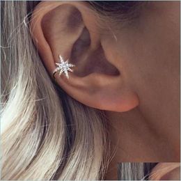 Ear Cuff Sterling Sier Star Ear Cuff Micro Pave CZ Zirkon Niet -doorboorde kleine meid Girl clip Koreaanse oordop sieraden 720 Z2 DRO DHPBK