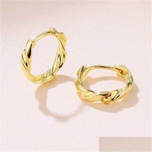 Ear Cuff Twisted Twist Round Design 18K Gold Ploated Oorrings GSFE070 Modestijl Gift Fit Women Diy Sieraden Earring Drop levering Dhy5l