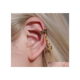 Ear Cuff Vintage Goth Dragonfly Earclip zonder piercing voor vrouwen enkele stuk clip drop levering sieraden oorbellen dhb9k