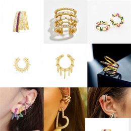 Ear manchet brede oormanchetjes clip op oorbellen voor vrouwen zonder piercing parel kristal kraakbeen oordebouwen bruiloftsclips jllwse 2200 Q2 drom dhdrv