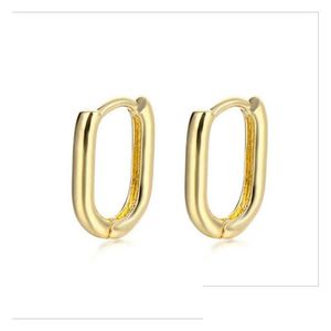 Oreille Manchette Femmes Français Ushape Géométrie Ovale 18K Plaqué Or Boucles D'oreilles Gsfe062 Mode Style Cadeau Fit Femmes Diy Bijoux Boucle D'oreille Goutte De Dhjcp