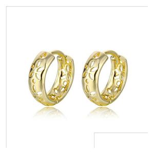 Ear Cuff Dames Hollow Patroon 18K GOUD GOLDE OORRINGEN GSFE073 MADE -stijl Gift Fit Women Diy Sieraden Earring Drop levering Dhxay