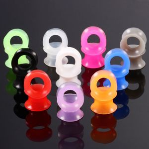 Oormeters zachte siliconen oordoppluggen Ear Tunnels Body Jewelry Stretchers Multi Colors Grootte van 3-25 mm 200 PCS