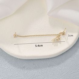Orificio de oreja doble oso pendientes de oro japonés cadena de auriculares lindas lindas aretes de aretes de lóbulo de lóbulos pequeños de lóbulo de lóbulo de hueso