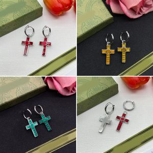 Boucles d'oreilles au cerceau Luxury Designer Copper Lettre G Charme en émail émail suscite argent plaqué oreille goutte d'oreille boucle de boucle de mode Jijoux accessoires de mariage cadeau