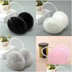 Cache-oreilles Cache-oreilles Femmes Filles Hiver Fluffy Peluche Cache-oreilles Imitation Bandeau Épaissir Chaud Princesse Enfants Fête Style Chapeaux R2 Dhyfp