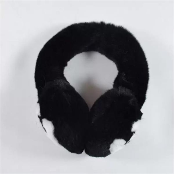 Cache-oreilles classiques d'hiver pour femme, lapin, velours, marque de styliste, peluche chaude