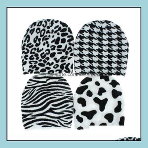 Cache-oreilles Chapeaux Casquettes Chapeaux, Foulards Gants Mode Aessories Chapeau Hommes Et Femmes Lâche Bonnets Tricotés Automne Hiver Motif Léopard Tacheté Woo