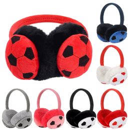 Ear Muffs Kids Fashion Winter Warm Muffs jongens meisjes schattige cartoon geborduurd voetbal pluche flap kinderen dikker dekking hoofdband 220920