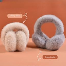 Cache-oreilles doux en peluche pliant cache-oreilles hiver chaud mode extérieur Protection contre le froid couleur unie 231122