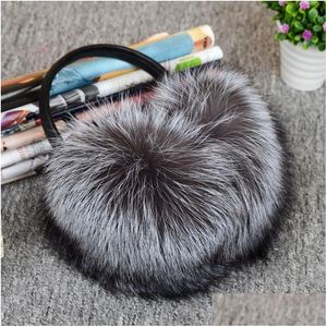 Oor Muffs Super grote witte lederen bont Earmuffs Zakken Warme bescherming mannen en vrouwen 221107 Drop levering mode -accessoires hoeden SC DH4KV