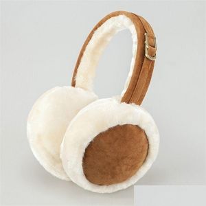 Ear Muffs Warm Plush Earmuffs Imitation Fur Unisex Sweet Style Pure Color Fashion Foldable Soft Simple Adjustable Winter Accessories Dhwhm