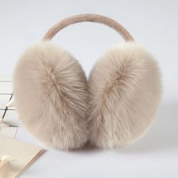 Cache-oreilles d'hiver en fourrure artificielle, couleur unie, chauffe-oreilles en peluche floue, grande couverture avec protection épaisse pour femme, 231122