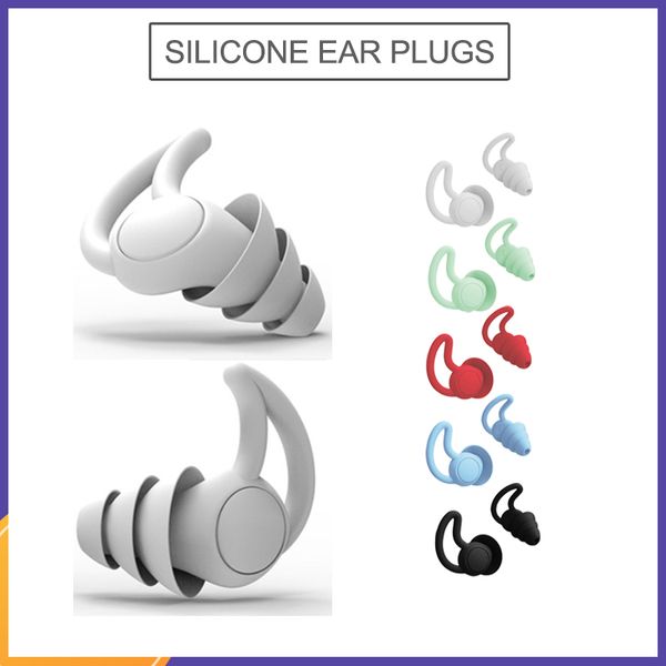 Tapones para los oídos Aislamiento Protección para los oídos Tapones anti-ruido Reducción Natación Silicona Dormir Viajes Ruido suave