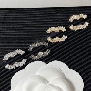 Oorsteker Klassiekers Designer CZ Diamanten oorknopjes Merk Letter Hoogwaardig verguld Sier Roestvrij staal Oorbel Mode Dames Bruiloft Sieraden Kerstcadeau