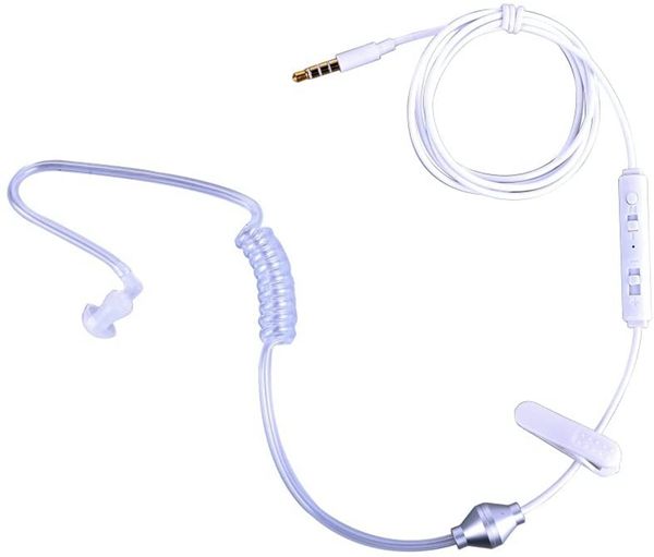 Earbud contra la radiación del auricular del auricular 3.5mm Mono Claro tubo hueco de aire monoaural con cable Auricular del brote del oído para el iPhone Samsung Huawei