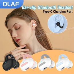 Oorclip-hoofdtelefoon Draadloze Bluetooth-headset met microfoon Fone-oortelefoon Sport Lange standby-oordopjes Geen oorpijn