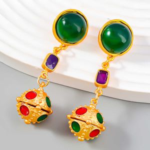 Oorbeweging Middeleeuwse hanger met Diamond Round Long Women's Simple Fashion Earrings Bohemia