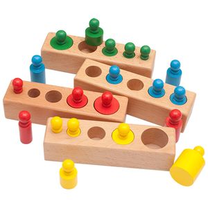 Jouet éducatif de la petite enfance Couleur mini-socket cylindre Montessori Toy de développement éducatif