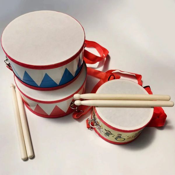 Tambor de mano para educación temprana, instrumento de percusión para niños, instrumento Musical, tambor de madera, juguetes para niños 240113